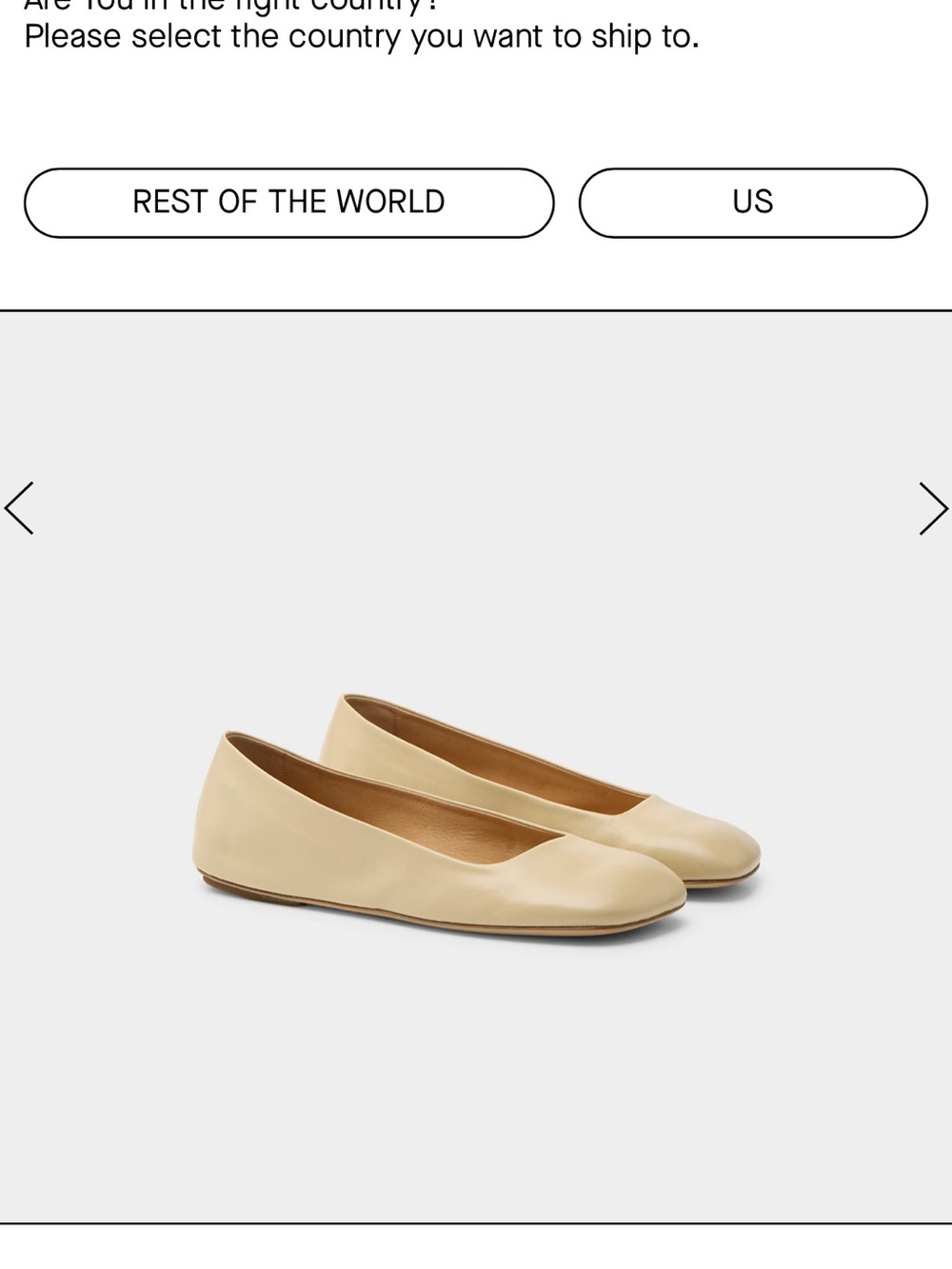 Marsèll Leather Square Toed Ballet Flats in Beige